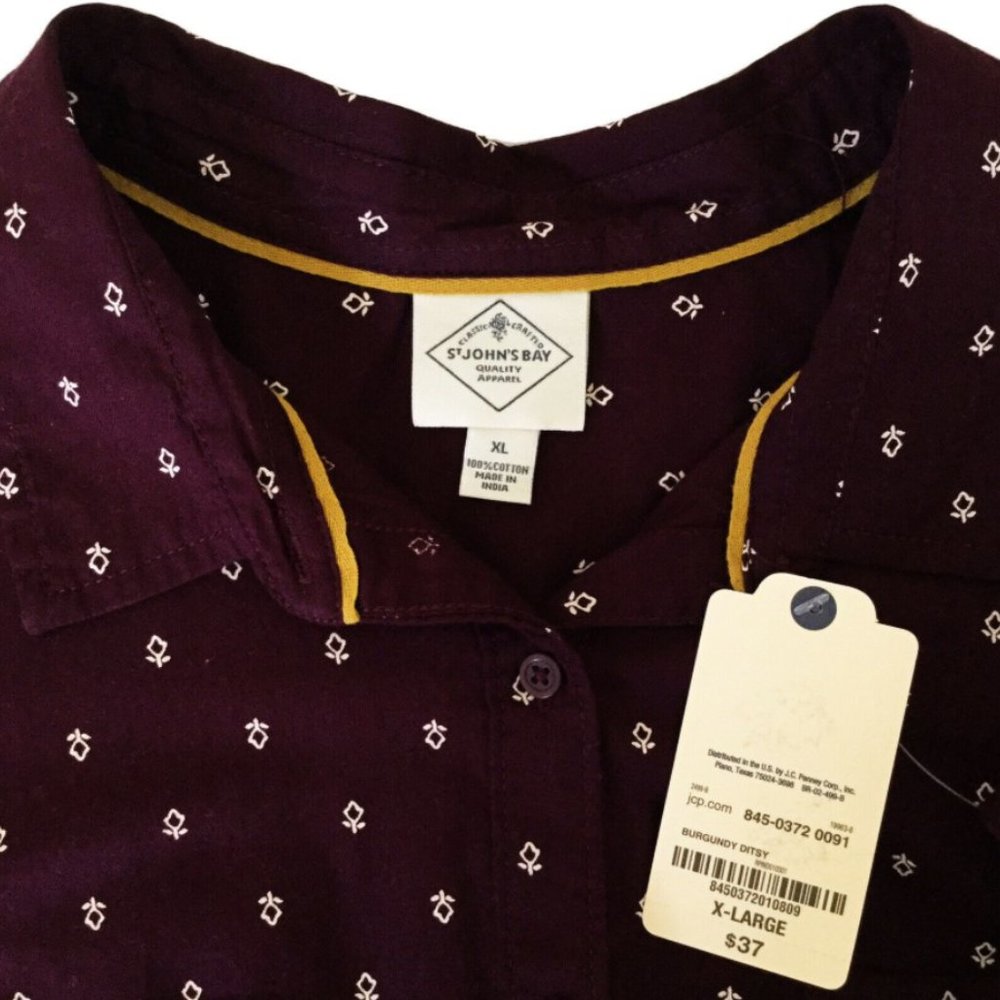 ⛔️SOLD OUT⛔️ SJB Burgundy Boho Button-Down Shirt - Picture 10 of 15